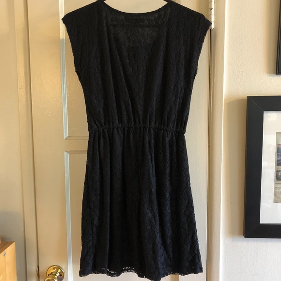 Bebop Black Lace Cinched Waist Dress - Picture 4 of 4
